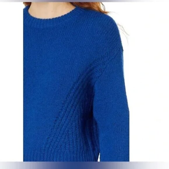NWOT Madewell Wedge Sweater (Plus) 2X, NOBLE BLUE Wool Blend - Picture 4 of 10
